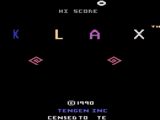 Klax title screen for Atari 2600